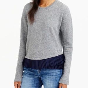 J.Crew woman’s ruffle hem crew neck sweatshirt